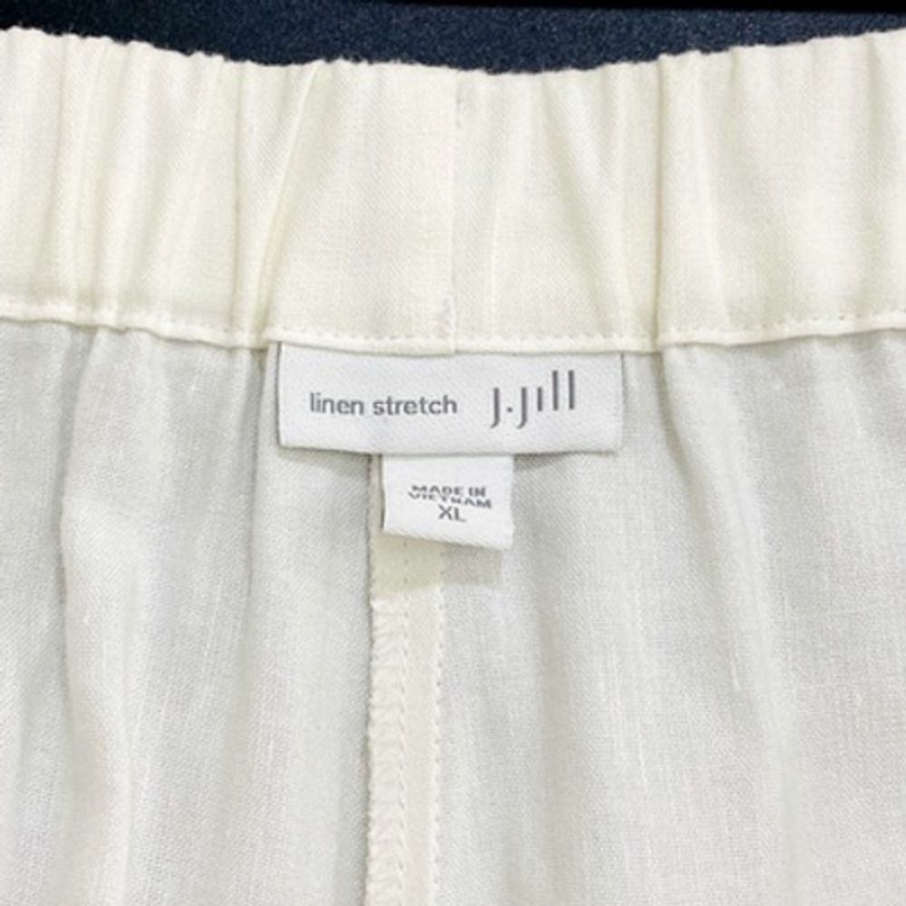 J Jill Pants Womens XL White Linen Stretch Gauze Nautical Beach Vacation - Picture 4 of 10